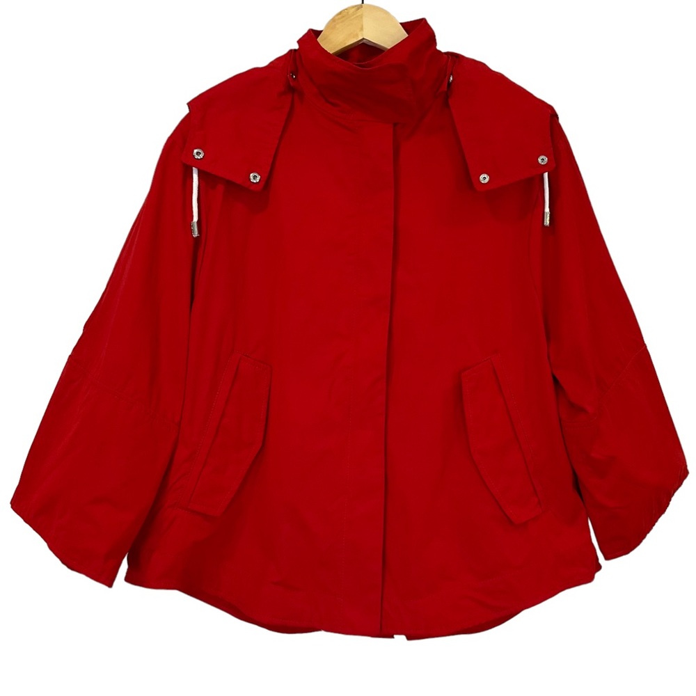 NWT Zara Women’s Red Swing Style Spring Jacket With Removable Hood Size … - Picture 2 of 16
